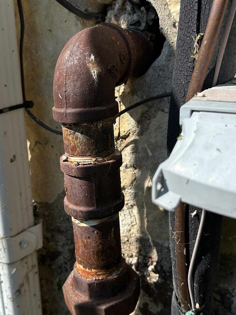 gas line before repair